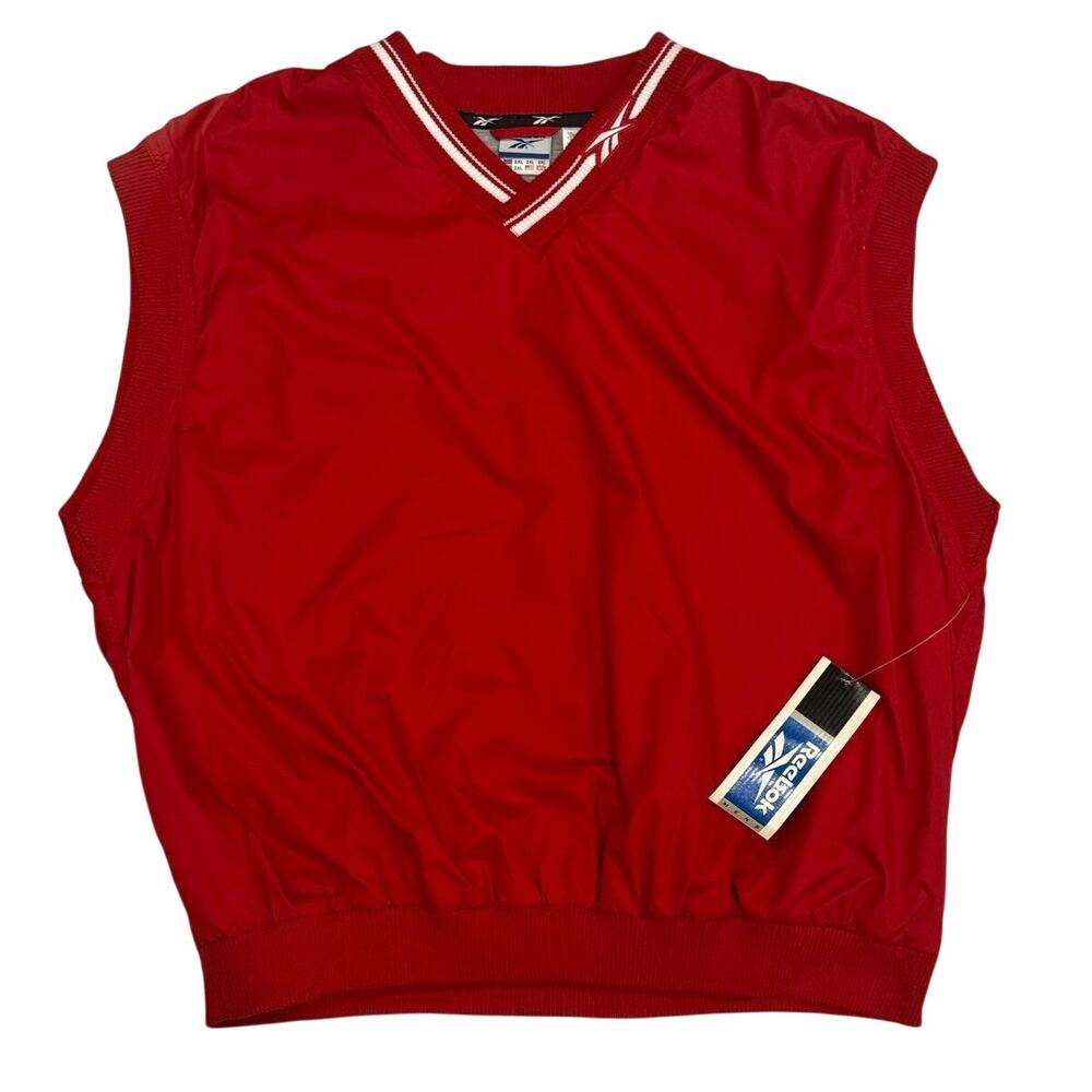 Reebok Windbreaker Vest NWT Taiwan V-Neck Men's 2XL